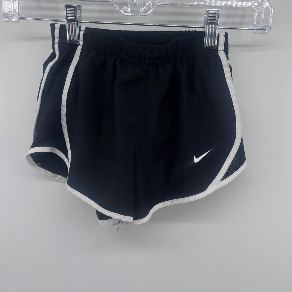 Nike Dri-FIT Running Shorts Black White Athletic Activewear‎ Kids XS